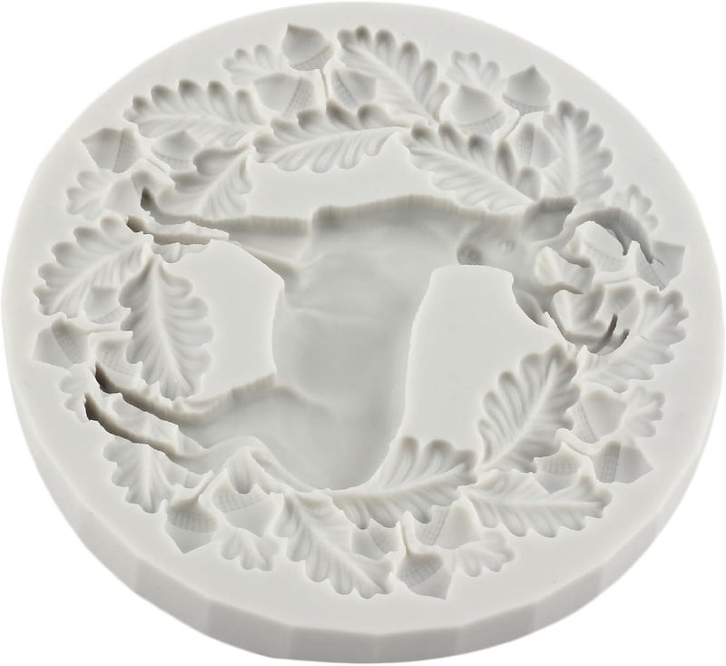 TAOXIBEI Christmas Polymer Clay Mold Christmas Deer Holly Leaf Wreath Silicone Molds for DIY Crafts Epoxy Resin Casting Air Dry Polymer Clay Plaster Jewelry Making - Image 4